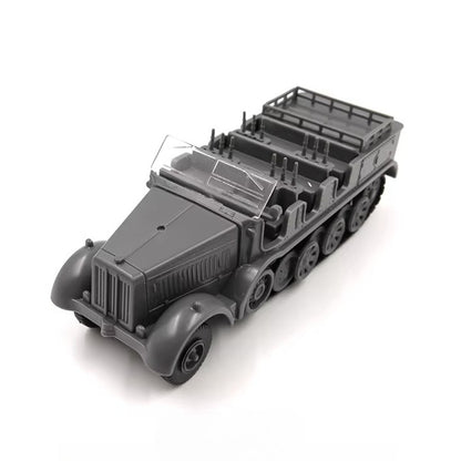 1/72 Scale Sd.Kfz. 7 WWII German Half-Tracked Artillery Tractor Military Vehicle Pre-built Plastic Collectible Model