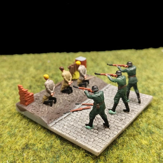 1/72 Scale WWII German Soldiers Execution Scene Painted Figures for Model Dioramas