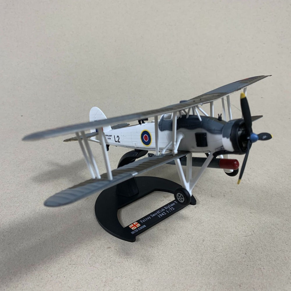 1/72 Scale 1942 Fairey Swordfish WWII British Biplane Torpedo Bomber Diecast Model Aircraft
