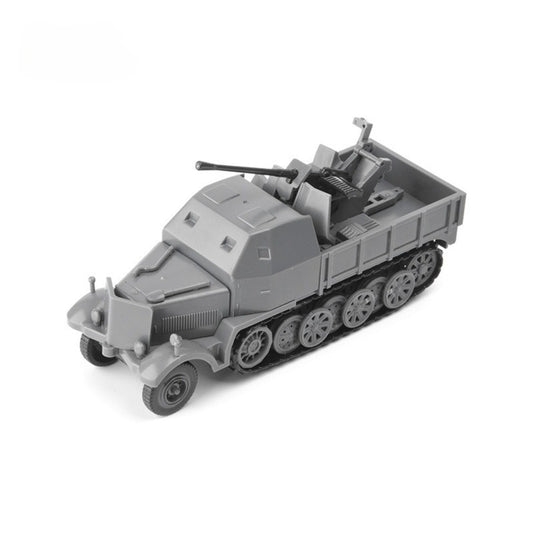 1/72 Scale 3.7 cm Flak 37 WWII German Anti-Aircraft Gun Sd.Kfz. 7/2 Pre-built Plastic Collectible Model