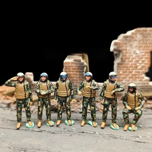 1/72 Scale M1 Abrams Tank Crew Soldiers Painted Figures for Model Dioramas