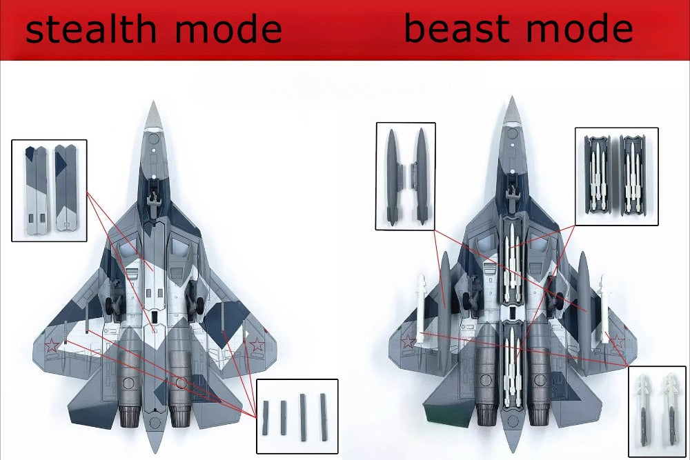 1/100 Scale Sukhoi Su-57 Felon Russia Stealth Multirole Fighter Diecast Model Aircraft