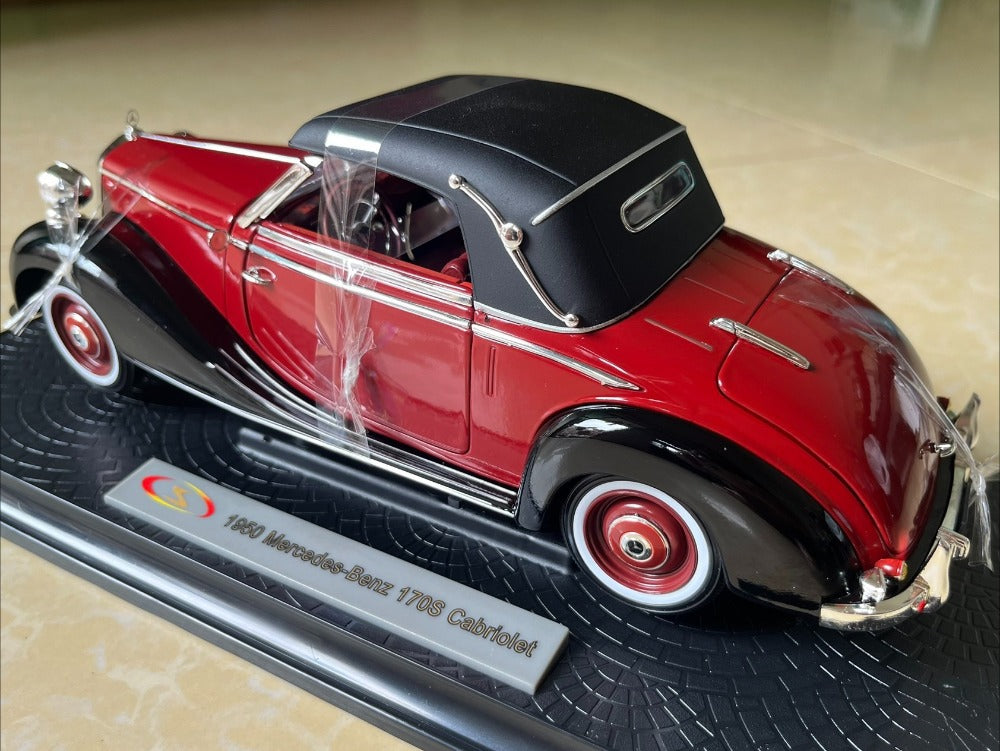 1/18 Scale 1950 Mercedes-Benz 170S Cabriolet Diecast Model Car
