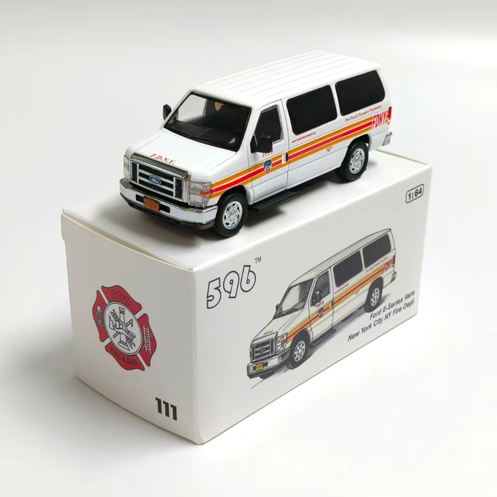 1/64 Scale Ford E-Series E-350 Van New York City Fire Department FDNY Diecast Model