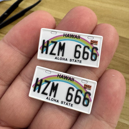 Custom License Plates Sticker for Scale Model Vehicles 1/8 1/10 1/12 1/18 1/24 1/32 1/36 1/43 1/64 1/76 Toy Cars