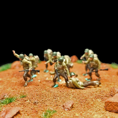 1/72 Scale WWII Landing Operation Soldiers Painted Figures for Model Dioramas