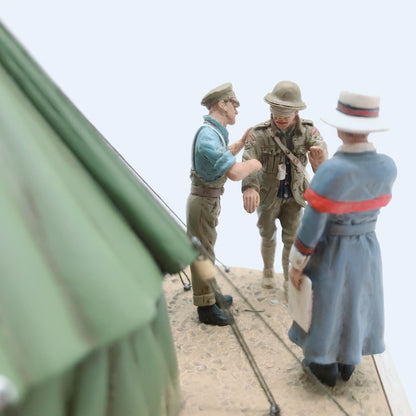 1/32 Scale 1916 Battle of the Somme Red Cross Casualty Tent Miniature Figures Scene Set WWI Diecast Model