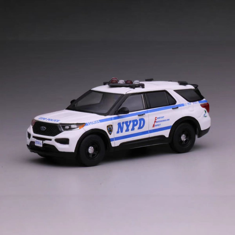 1/64 Scale 2020 Ford Explorer SUV NYPD Police Car Diecast Model