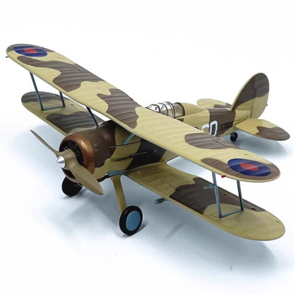 Gloster Gladiator Mk I biplane fighter pre-built 1/72 scale plastic collectible RAF aircraft model