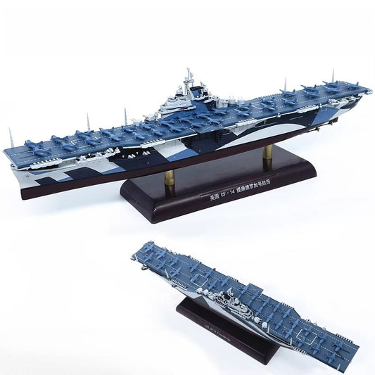 1/1000 Scale USS Ticonderoga CV-14 Aircraft Carrier WWII US Navy Diecast Model Ship