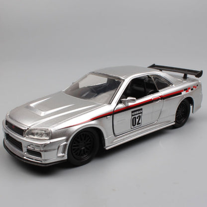 1/32 Scale 2002 Nissan Skyline GT-R Sports Car Diecast Model