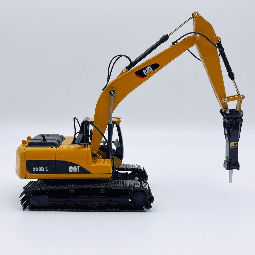 1/50 Scale CAT 320D L Hydraulic Excavator with Hammer Diecast Model