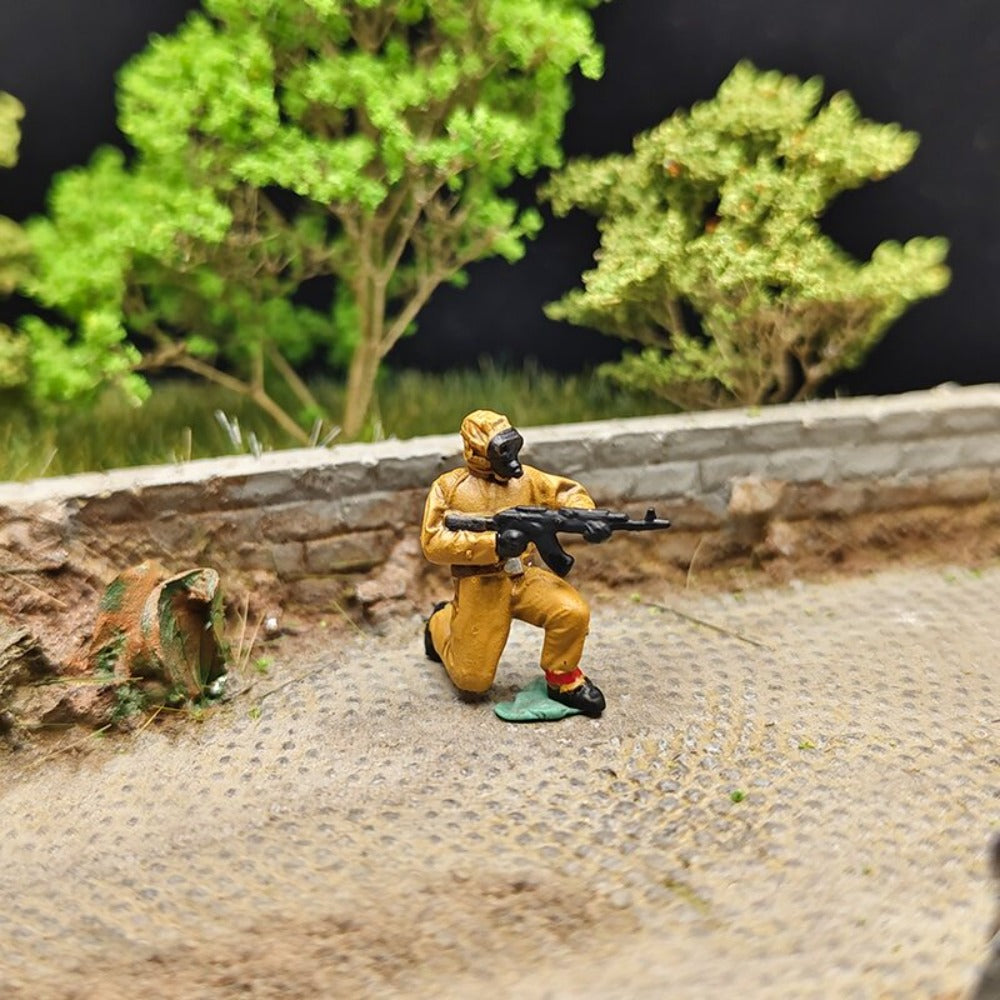1/72 Scale Biochemical Soldiers Painted Figurines for Model Dioramas