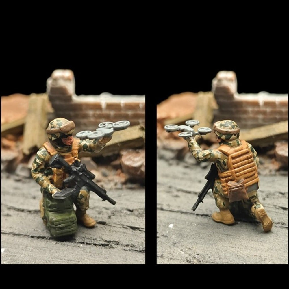 1/72 Scale Drone Squad Soldiers Painted Figures for Model Dioramas