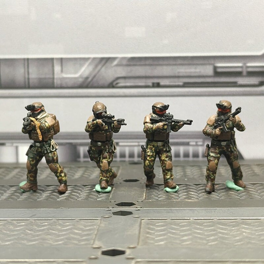 1/72 Scale SWAT Team Soldiers Painted Figures for Model Dioramas