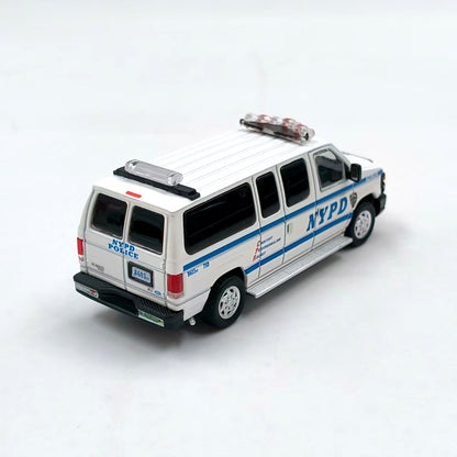 1/64 Scale Ford E-Series Econoline E-350 Van NYPD Diecast Model Car