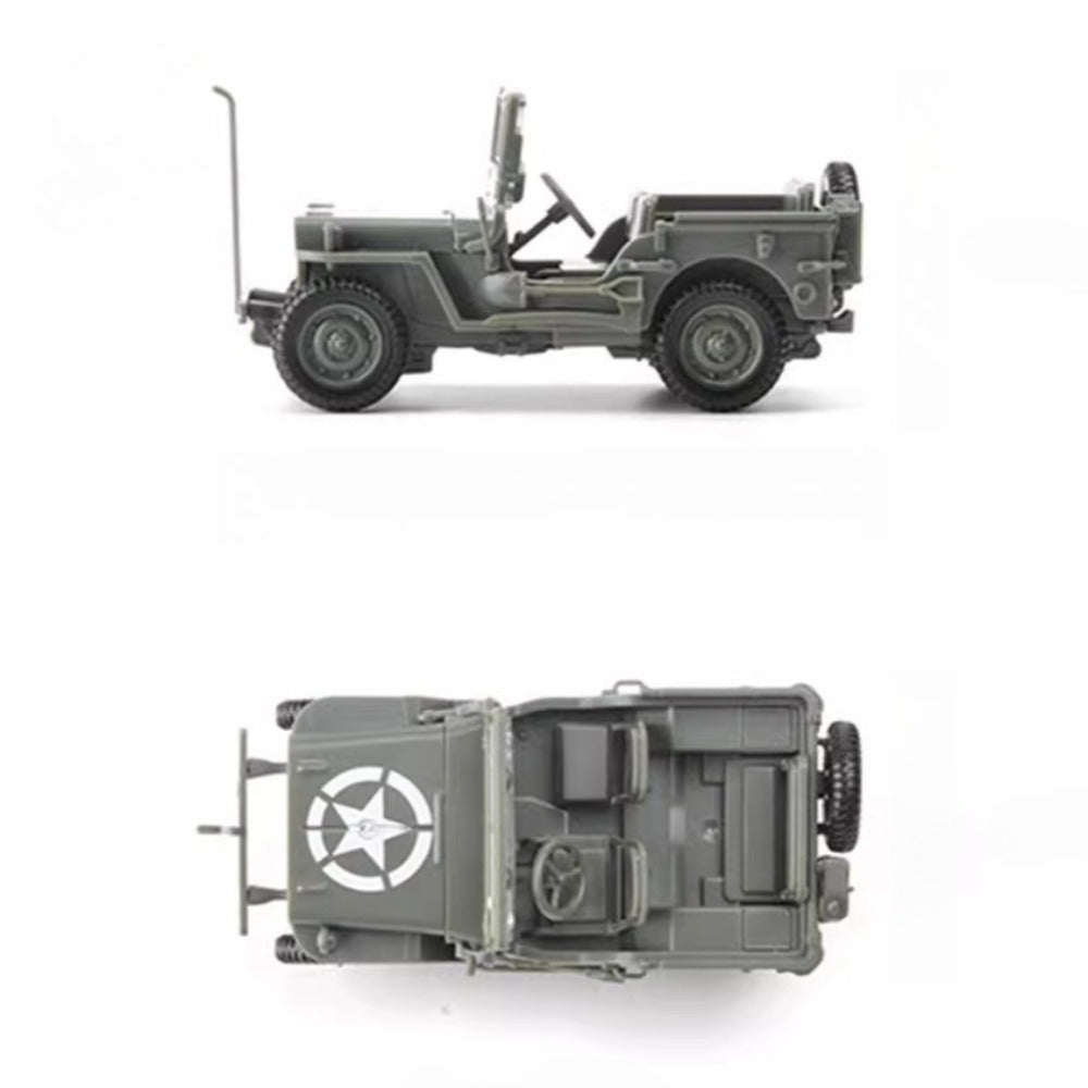 1/48 Scale Willys MB Jeep US Military Utility Vehicle Pre-built Plastic Collectible Model
