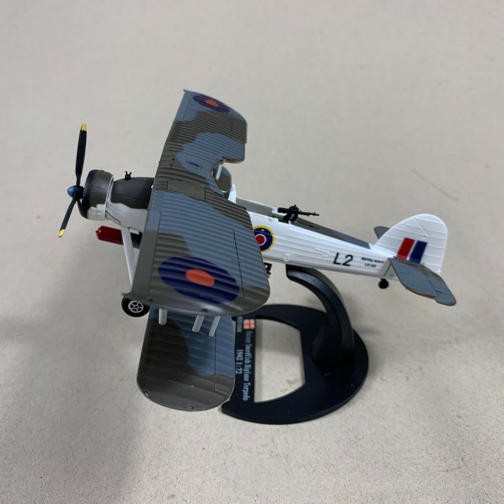 1/72 Scale 1942 Fairey Swordfish WWII British Biplane Torpedo Bomber Diecast Model Aircraft