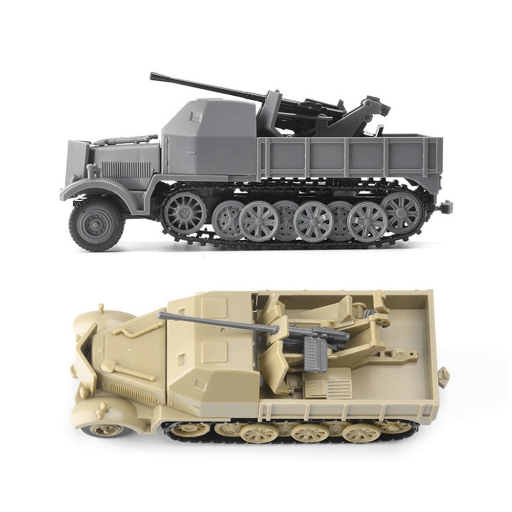 1/72 Scale 3.7 cm Flak 37 WWII German Anti-Aircraft Gun Sd.Kfz. 7/2 Pre-built Plastic Collectible Model