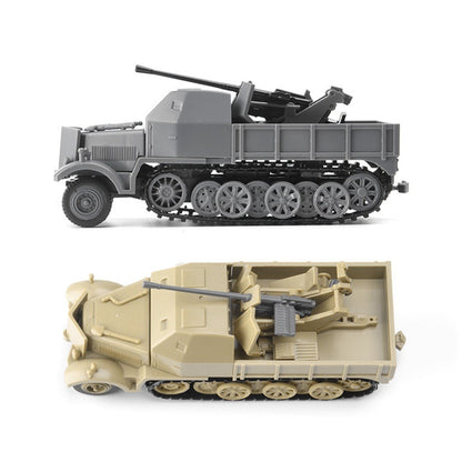 1/72 Scale 3.7 cm Flak 37 WWII German Anti-Aircraft Gun Sd.Kfz. 7/2 Pre-built Plastic Collectible Model