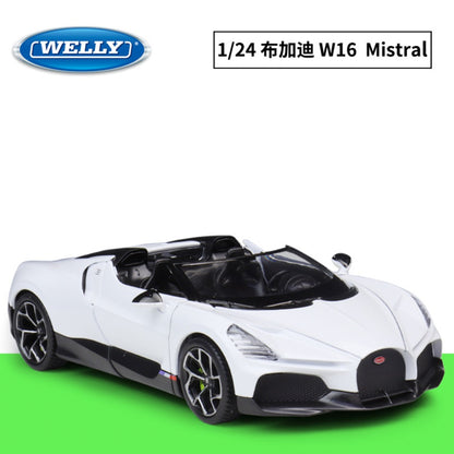 1/24 Scale Bugatti W16 Mistral Sports Car Diecast Model