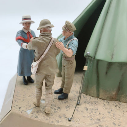 1/32 Scale 1916 Battle of the Somme Red Cross Casualty Tent Miniature Figures Scene Set WWI Diecast Model