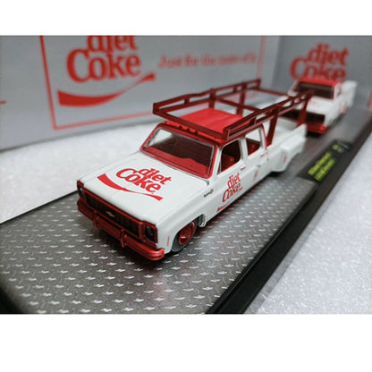 1/64 Scale 1973 Chevrolet Cheyenne Super 30 & 1975 GMC Sierra Grande 15 Diet Coke Diecast Model Car