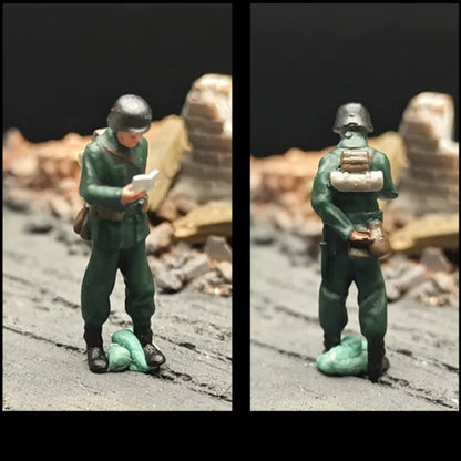 1/72 Scale WWII German Artillery Soldiers Painted Figures for Model Dioramas