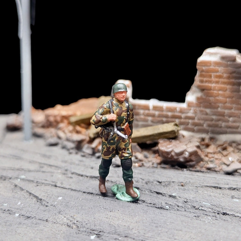 1/72 Scale WWII Fallschirmjäger Paratroopers Soldiers Painted Figures for Model Dioramas