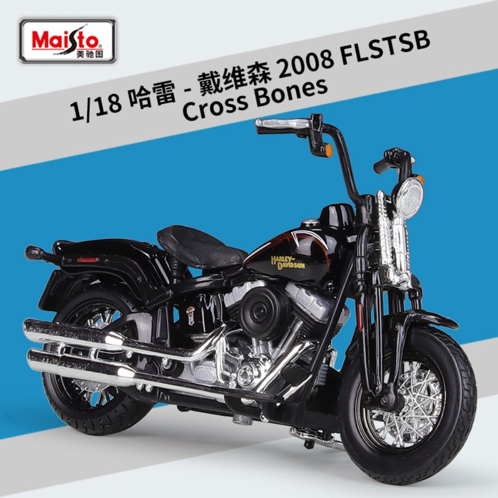 1/18 Scale 2008 Harley-Davidson FLSTSB Cross Bones Diecast Model Motorcycle