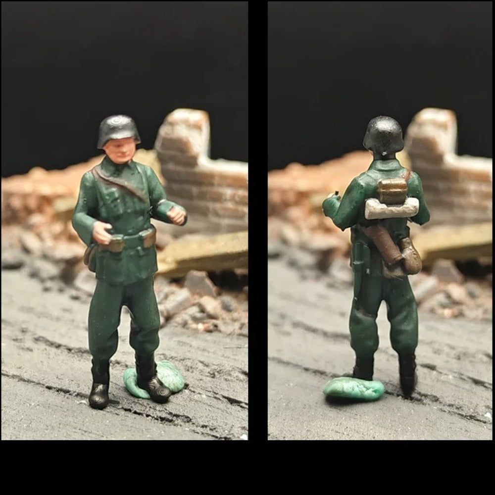 1/72 Scale WWII German Artillery Soldiers Painted Figures for Model Dioramas