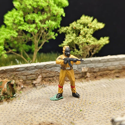 1/72 Scale Biochemical Soldiers Painted Figurines for Model Dioramas