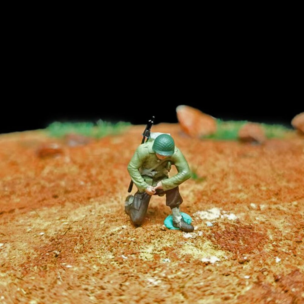 1/72 Scale WWII Landing Operation Soldiers Painted Figures for Model Dioramas