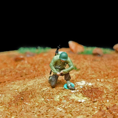 1/72 Scale WWII Landing Operation Soldiers Painted Figures for Model Dioramas