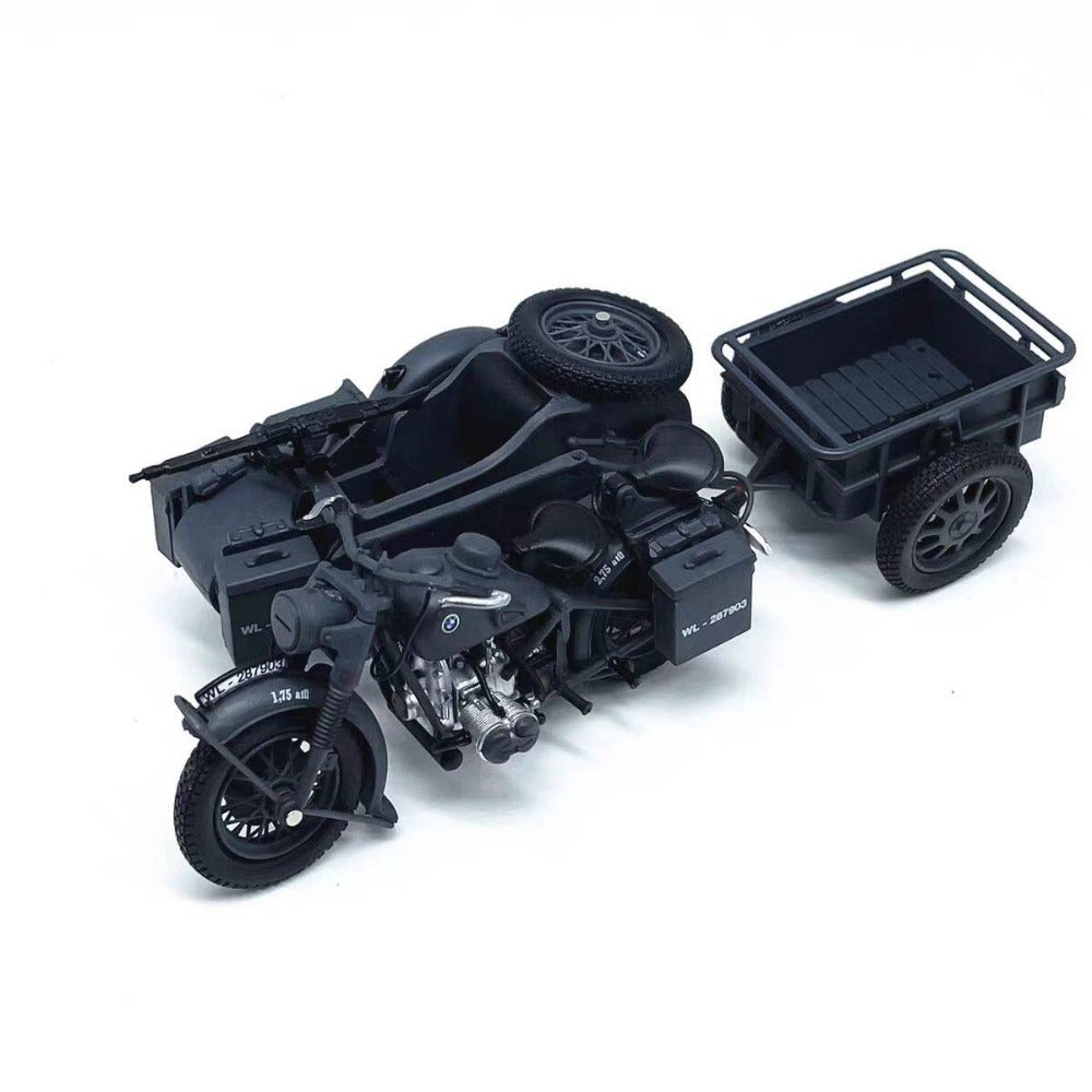 1/24 Scale BMW R75 Motorcycle Panzerfaust 30 WWII Military Vehicle Diecast Model