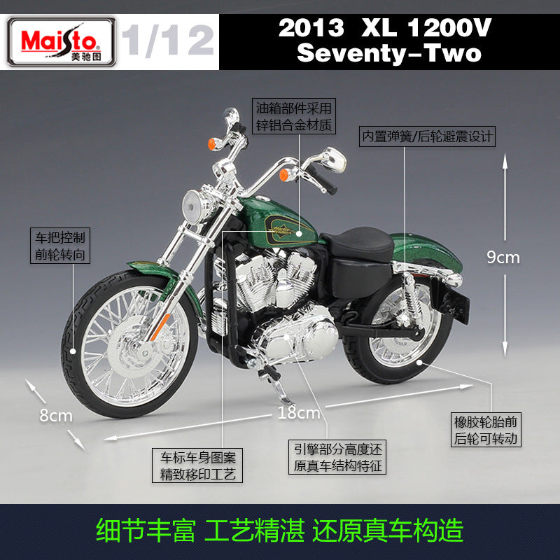 1/12 Scale 2013 Harley-Davidson XR1200V Seventy-Two Diecast Model Motorcycle