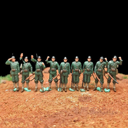 1/72 Scale WWII German Army Soldiers Painted Figurines Set for Model Dioramas