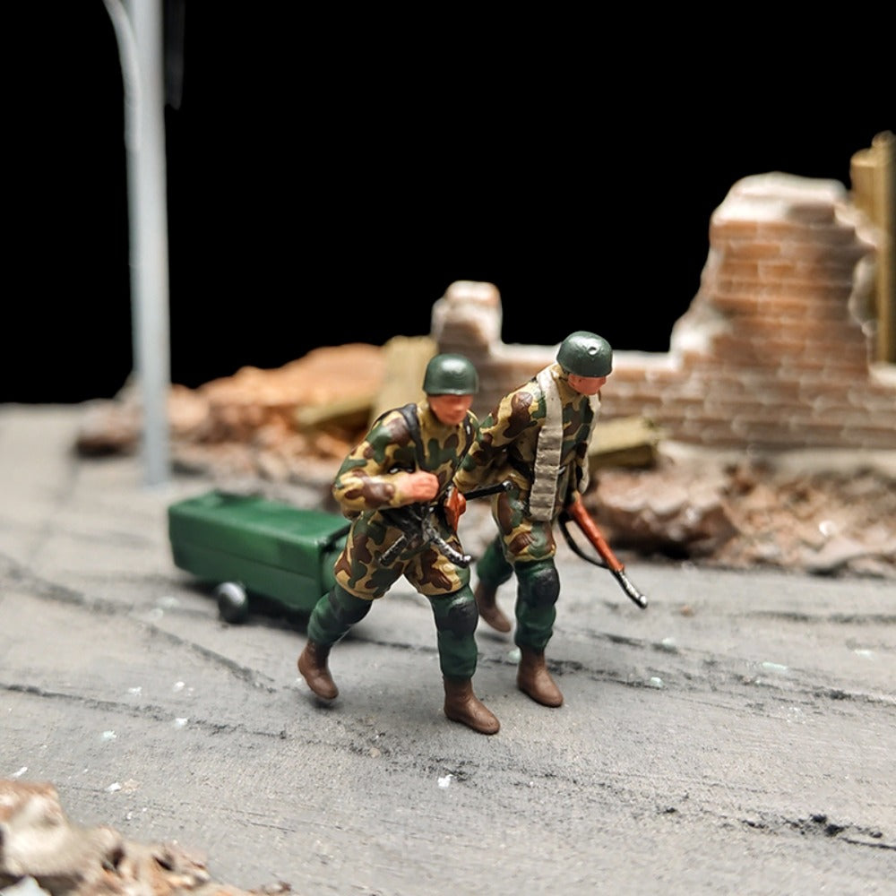 1/72 Scale WWII Fallschirmjäger Paratroopers Soldiers Painted Figures for Model Dioramas