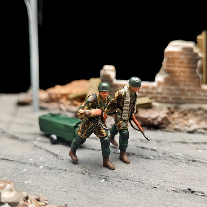 1/72 Scale WWII Fallschirmjäger Paratroopers Soldiers Painted Figures for Model Dioramas