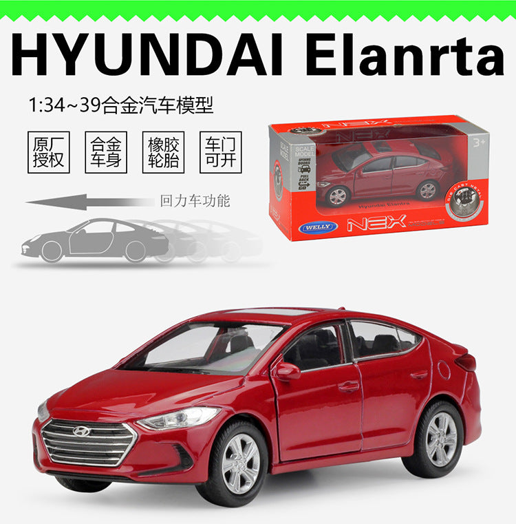 1/36 Scale Hyundai Elantra Diecast Model Car Pull Back Toy