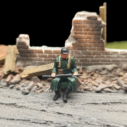 1/72 Scale WWII German Sitting Posture Soldiers Painted Figures for Model Dioramas