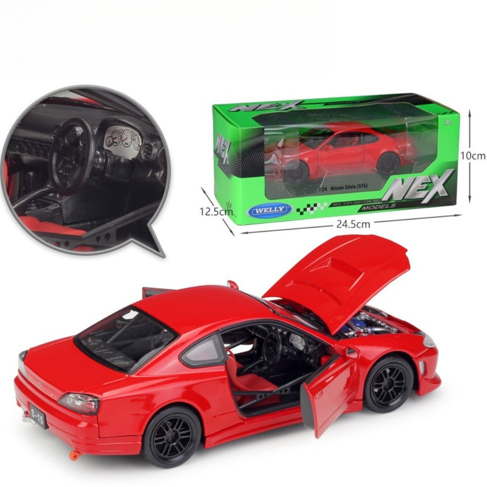 1/24 Scale Nissan Silvia S15 Sports Car Diecast Model