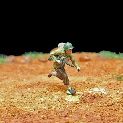 1/72 Scale WWII Landing Operation Soldiers Painted Figures for Model Dioramas