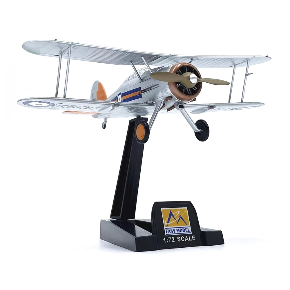 Gloster Gladiator Mk I biplane fighter pre-built 1/72 scale plastic collectible WWII RAF aircraft model