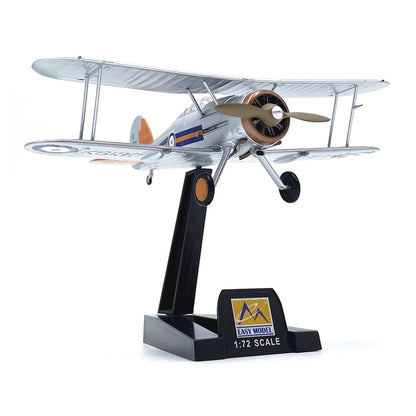 Gloster Gladiator Mk I biplane fighter pre-built 1/72 scale plastic collectible WWII RAF aircraft model