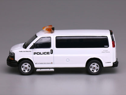 1/64 Scale GMC Savana LA Airport Police Van Diecast Model Car