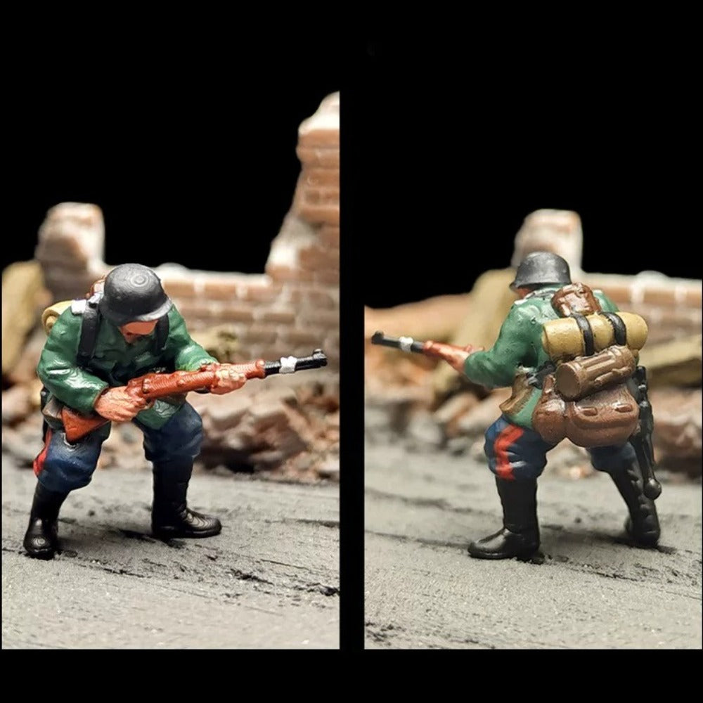 1/72 Scale WWII German Soldiers Painted Figures Set for Model Dioramas