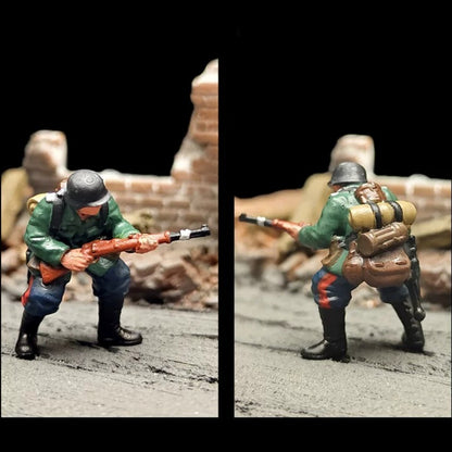 1/72 Scale WWII German Soldiers Painted Figures Set for Model Dioramas