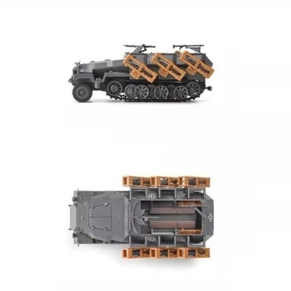 1/72 Scale Wurfrahmen 40 Stuka zu Fuss & Sd.Kfz. 251 German WWII Multiple Rocket Launcher Pre-built Plastic Collectible Model