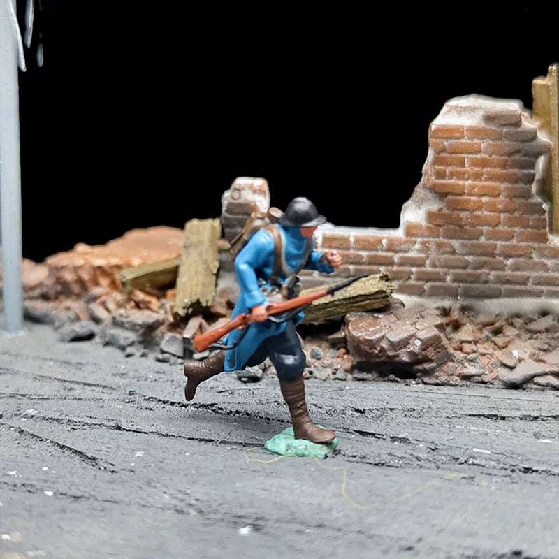 1/72 Scale French Soldiers Painted Figures for Model Dioramas